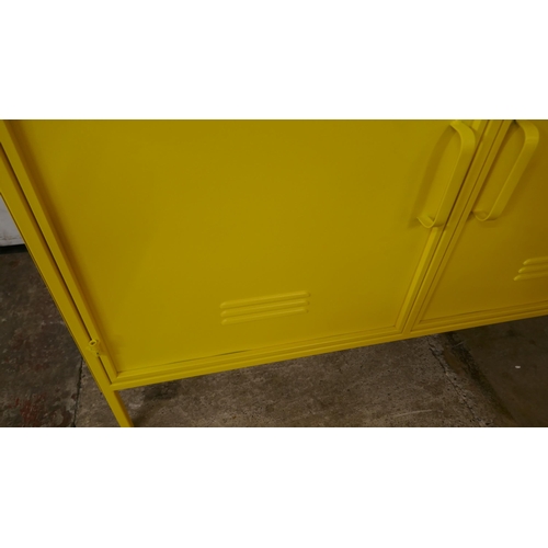 1450 - A large yellow industrial style cabinet