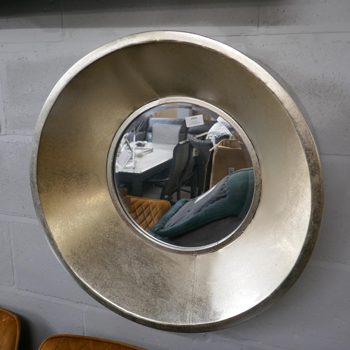 1454 - A large silver port hole mirror