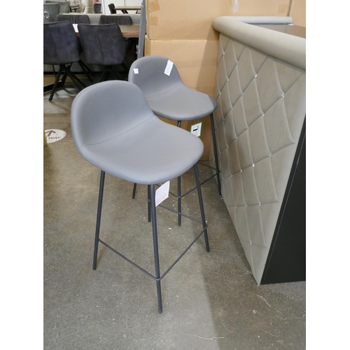 1495 - A pair of grey Helsinki bar stools, boxed