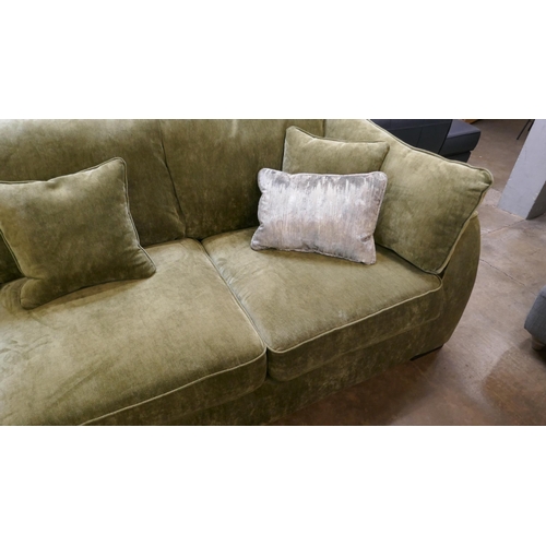 1504 - Barker & Stonehouse moss green velvet corner sofa RRP £3295