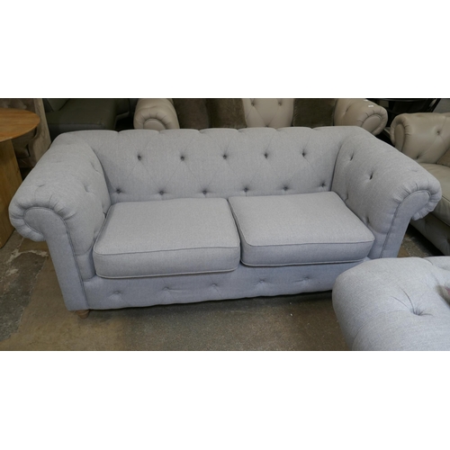 1516 - Grey weave Chesterfield sofa bed RRP £1579