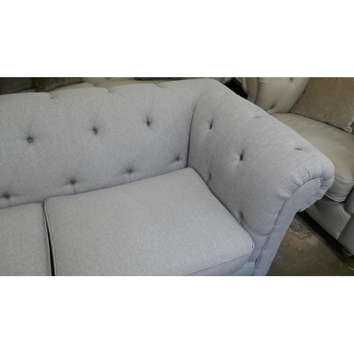 1516 - Grey weave Chesterfield sofa bed RRP £1579