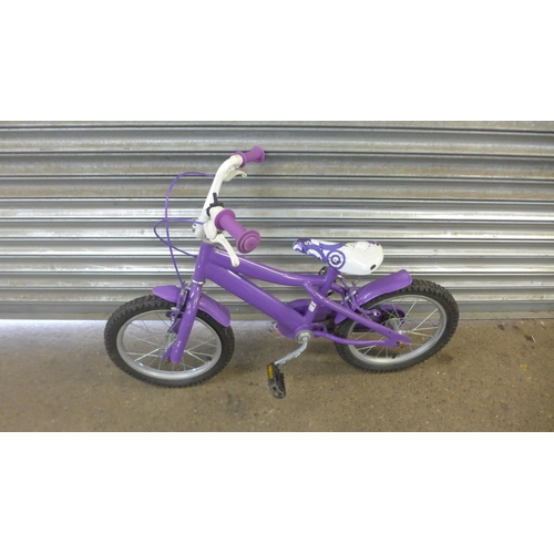 2182 - A sweet purple childrens bike and A B-Twin Dark hero 500 kids bike