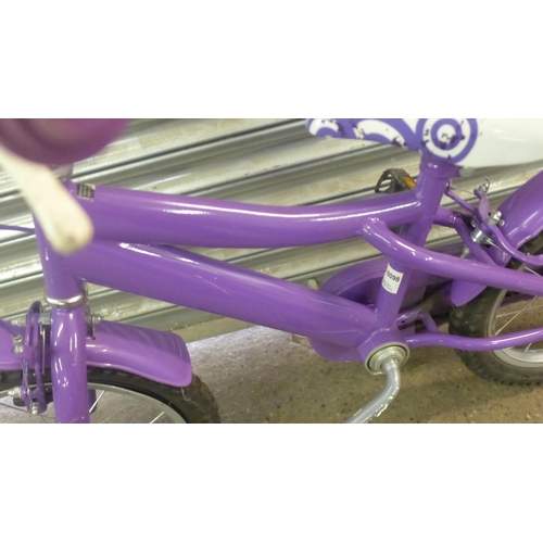 2182 - A sweet purple childrens bike and A B-Twin Dark hero 500 kids bike