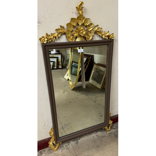 411 - A Regency style parcel gilt framed mirror