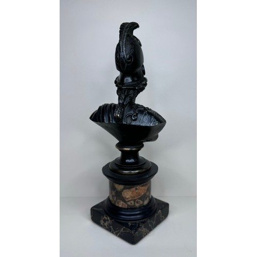 101 - A 19th Century French bronze bust of Minerva, on marble socle, 25cms h