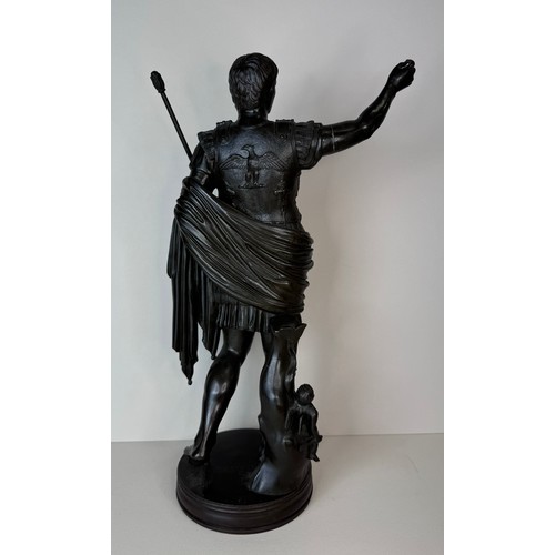 104 - A 19th Century Italian Grand Tour bronze figure of Augustus of Prima Porta, 35cms h