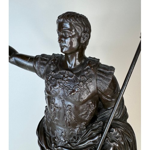 104 - A 19th Century Italian Grand Tour bronze figure of Augustus of Prima Porta, 35cms h