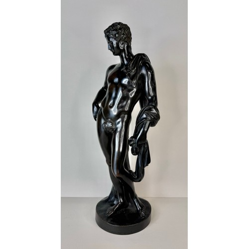 105 - A 19th Century French bronze figure of Apollo, 38cms h