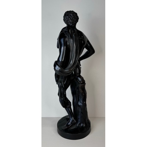 105 - A 19th Century French bronze figure of Apollo, 38cms h