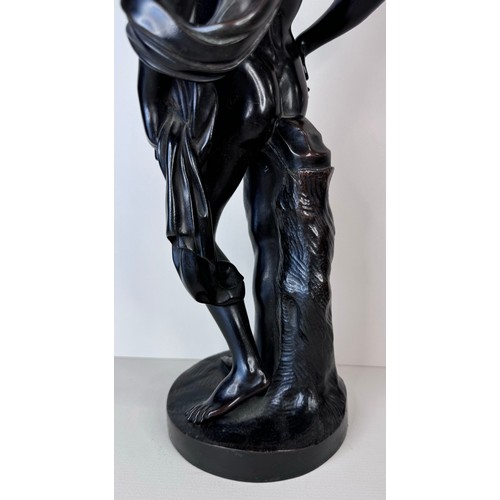 105 - A 19th Century French bronze figure of Apollo, 38cms h