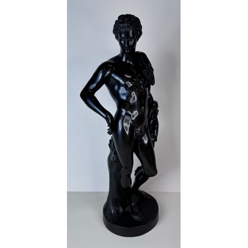 105 - A 19th Century French bronze figure of Apollo, 38cms h