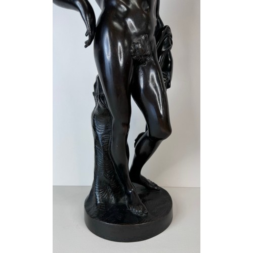 105 - A 19th Century French bronze figure of Apollo, 38cms h