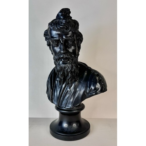 112 - A Wedgwood black basalt bust of Plato, 38cms h