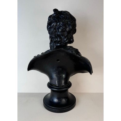 112 - A Wedgwood black basalt bust of Plato, 38cms h