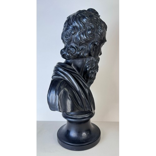 112 - A Wedgwood black basalt bust of Plato, 38cms h