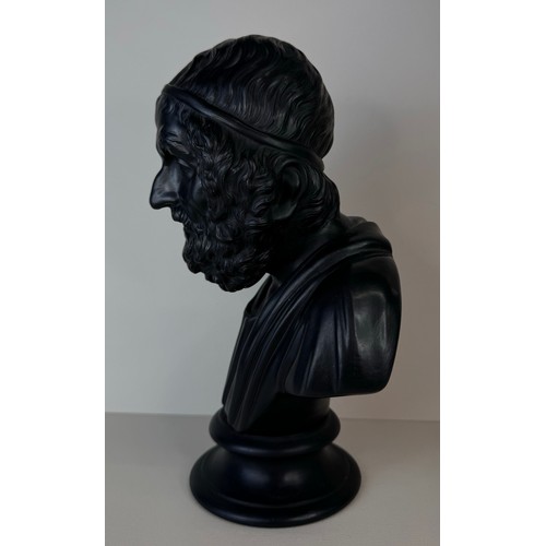 113 - A Wedgwood black basalt bust of Homer, 26cms