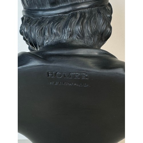 113 - A Wedgwood black basalt bust of Homer, 26cms