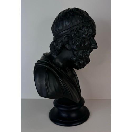 113 - A Wedgwood black basalt bust of Homer, 26cms