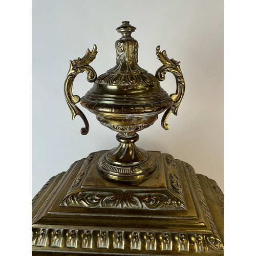 117 - A 19th Century French Japy Freres brass mantel clock. 40cms h