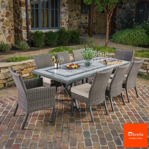 1462 - Sunvilla Malibu 9 piece Wicker Dining Set , Original RRP £1583.33 + vat, sealed boxes (4207-30) *Thi... 