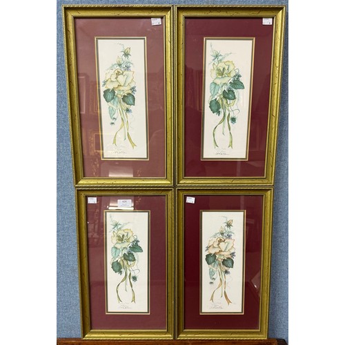 426 - A set of four signed limited edition botanical prints, framed