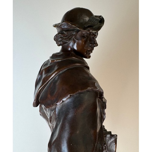 127 - After Emile Louis Picualt (French 1833-1915), bronze figure, Esrholier, 65cms h