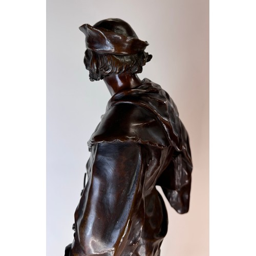 127 - After Emile Louis Picualt (French 1833-1915), bronze figure, Esrholier, 65cms h