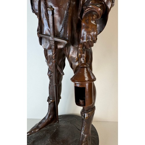 127 - After Emile Louis Picualt (French 1833-1915), bronze figure, Esrholier, 65cms h