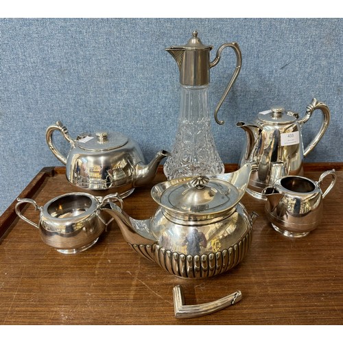 433 - A Waker and Hall silver plated tea service