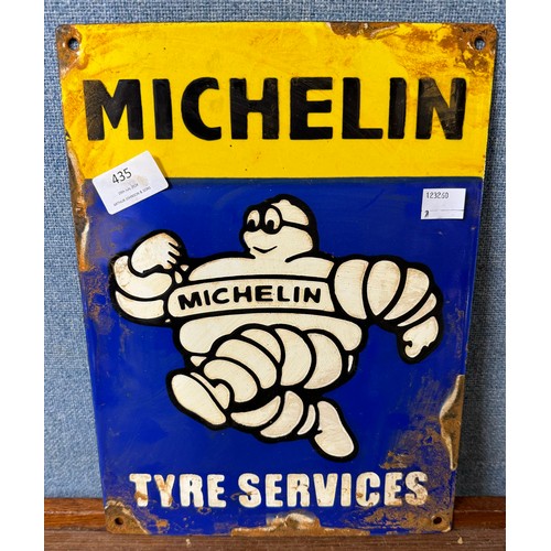 435 - A Michelin Tyres enamelled advertising sign