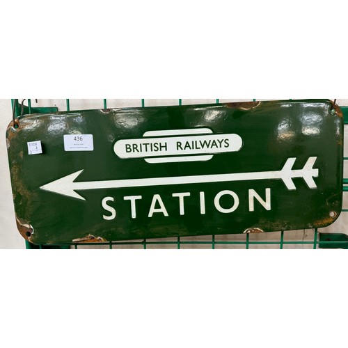 436 - A British Railways station enamelled sign