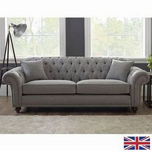 1472 - Bordeaux 4 seater Velvet Grey button Back 'Steel' Sofa, Original RRP £874.99 + vat (4208-13) *This l... 