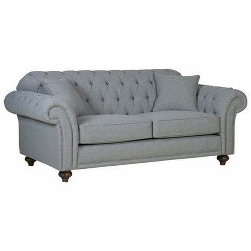 1476 - Bordeaux 3 seater Fabric Grey button Back 'Mushroom' Sofa, Original RRP £833.33 + vat (4208-11) *Thi... 