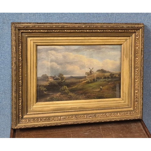 53 - English School (19th Century), coastal landscape, oil on canvas, 29 x 44cms, framed