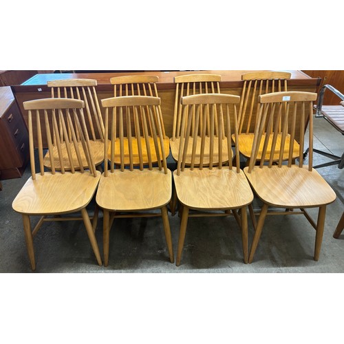 215 - A set of eight Scandinavian beech chairs