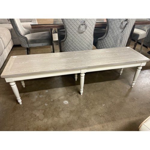 1413 - A white and grey long coffee table  *This lot is subject to VAT