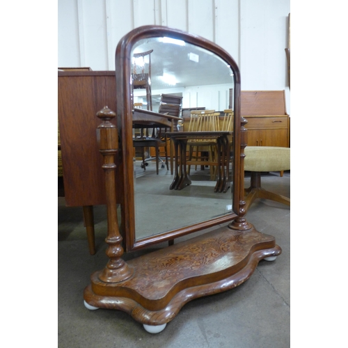 146 - A Victorian pitch pine toilet mirror