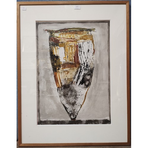 93A - Robin Welch (1936-2019), an abstract, mixed media on card, initialed bottom right, framed, provenanc... 