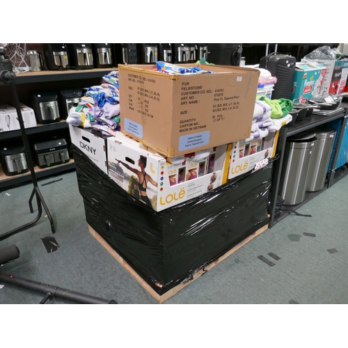 6155 - Pallet of assorted clothing inc Lole sports bras, Saint eve and Kirkland Signature, Estimated RRP £5... 