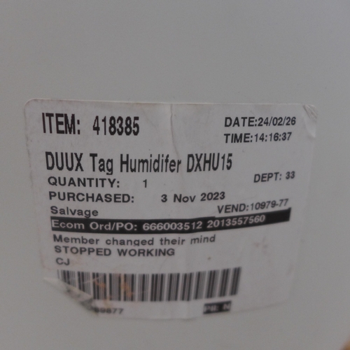 6206 - Duux Tag White Humidifier - No Lid (322-20/903) *This lot is subject to VAT