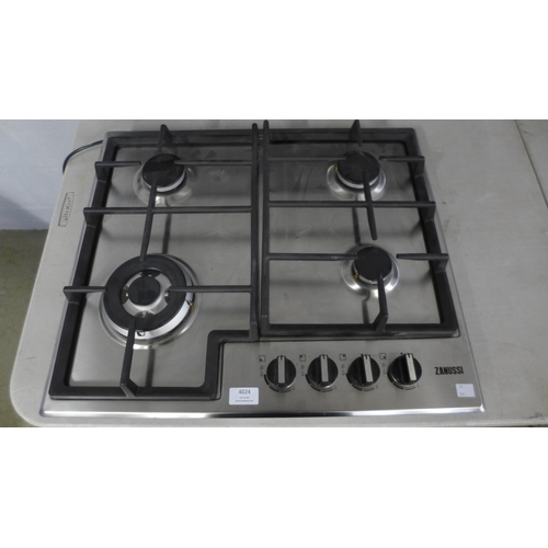 4024 - Zanussi  Easy Cook Gas Hob - model no - ZGNN645X (552-114) *This lot is subject to VAT