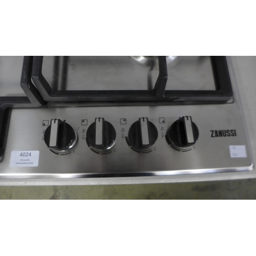 4024 - Zanussi  Easy Cook Gas Hob - model no - ZGNN645X (552-114) *This lot is subject to VAT