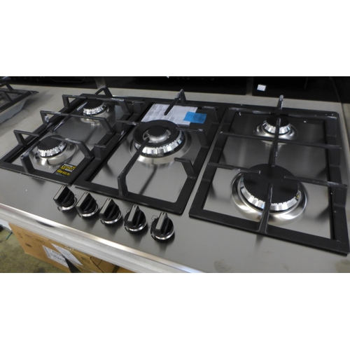 4025 - Zanussi 5 Burner Gas Hob - model no - ZGNN955X (552-104) *This lot is subject to VAT