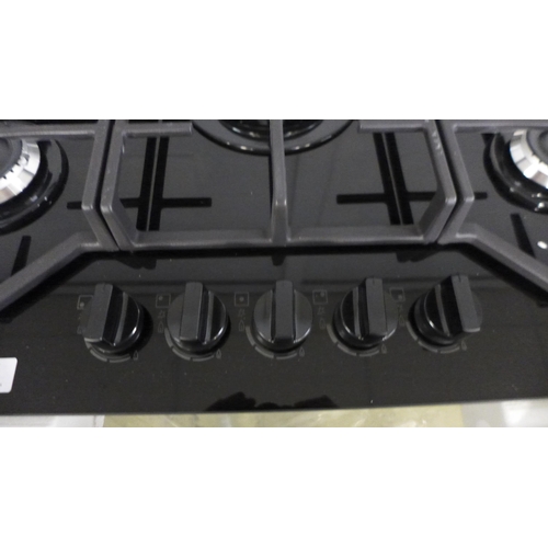 4028 - Zanussi Gas On Glass 5 Burner Hob - model no - ZGGN755K (552-54) *This lot is subject to VAT