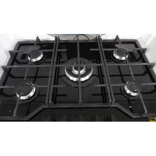 4028 - Zanussi Gas On Glass 5 Burner Hob - model no - ZGGN755K (552-54) *This lot is subject to VAT