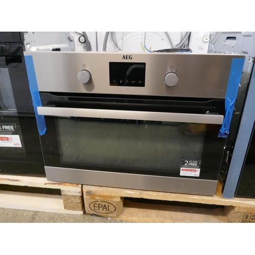 4085 - AEG Compact Multifunction Oven with Microwave  Stainless Steel   (552-71) *This lot is subject to VA... 