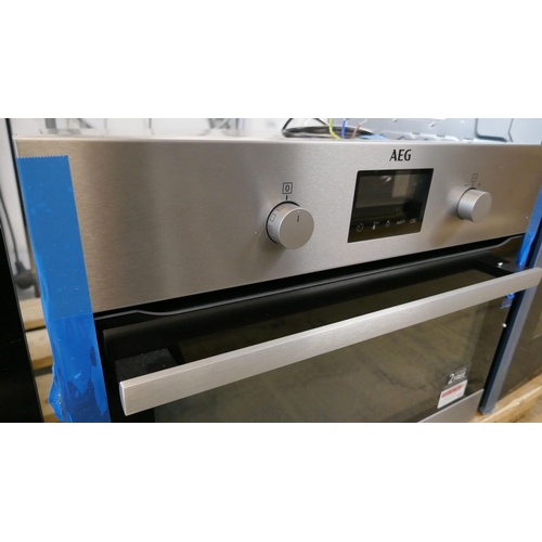 4085 - AEG Compact Multifunction Oven with Microwave  Stainless Steel   (552-71) *This lot is subject to VA... 