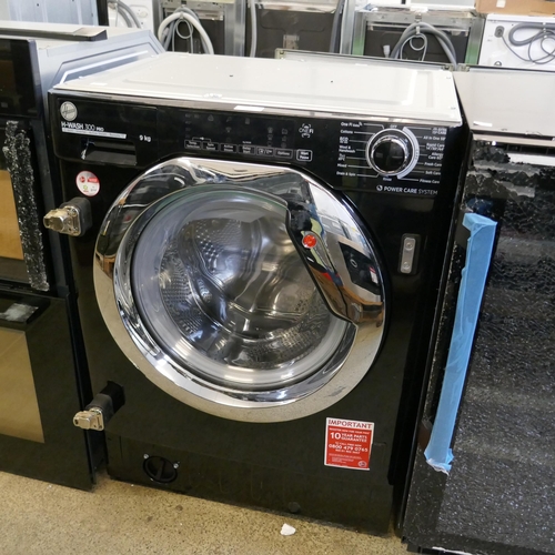 4095 - Hoover H-Wash 300 Pro Integrated Black Washing Machine (9kg) - model no - HBWS 48D1E (552-93) *This ... 