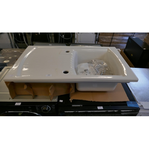 4096 - Bora Ceramic White 1.0 Bowl Sink with Drainer - model no - BL468491 (552-135) *This lot is subject t... 